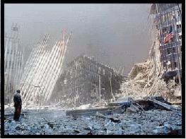 WTC after terrorist acts at September 11, 2001